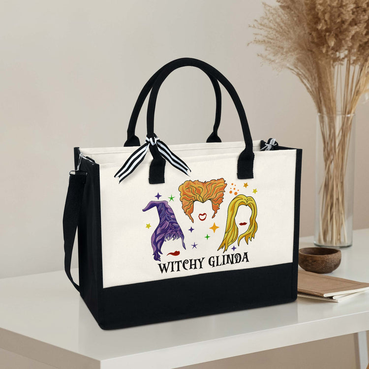 Personalized Halloween Witches Hocus Pocus Custom Name Canvas Zipper Tote Bag TQN1691TDHTZ