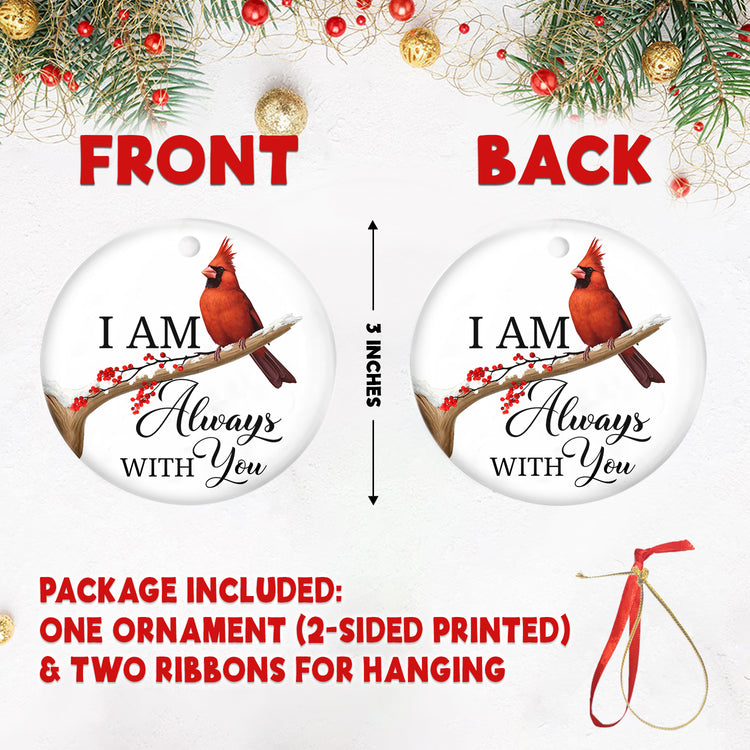 Cardinal Always With You Ceramic Ornament