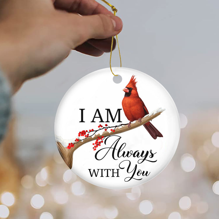 Sympathy Christmas Tree Decorations - 2023 Christmas Ornament - Christmas Sympathy Gifts, Memorial Gifts for The Loss of A Loved One, Christmas Decorations, Cardinal Always with You Ceramic Ornament