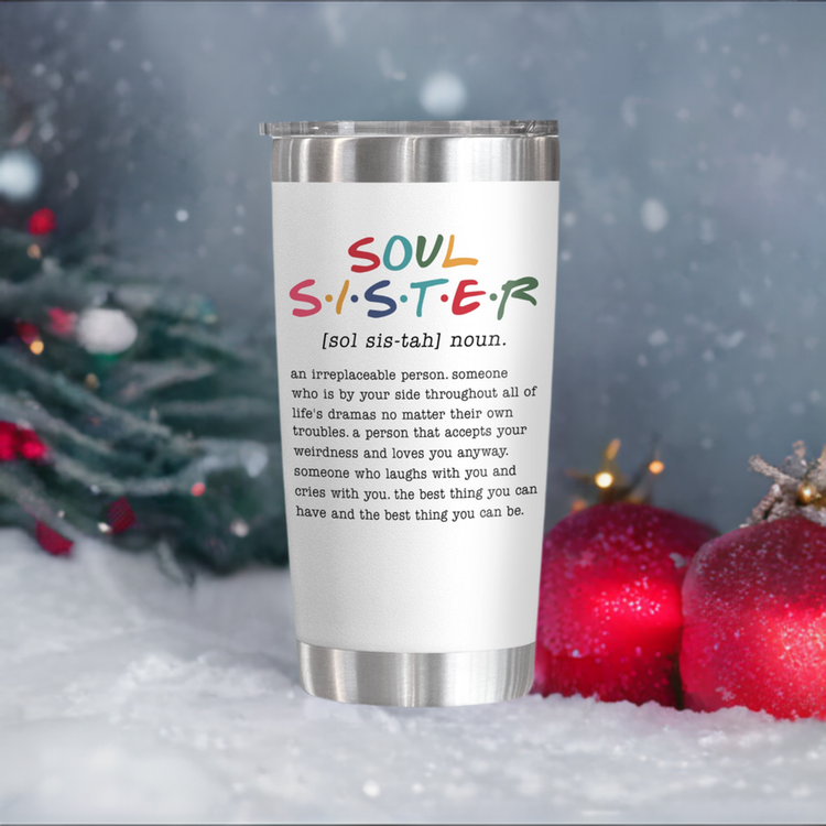 Friendship Gifts For Women Friends - Christmas, Thanksgiving, Birthday Gifts For BFF, Work Bestie, Gift For Coworkers, Soul Sister Gifts - 20oz Insulated Stainless Steel Tumbler