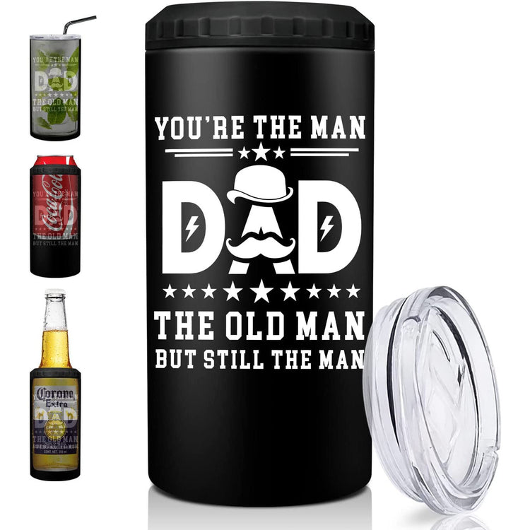 2024 Christmas Holiday Gifts For Dad From Daughter, Son, Birthday, Fathers Day Gifts For Dad, Grandpa, Papa, Cool New Dad Gifts For Men, First-time Dad Gifts From Wife, 4 In 1 Insulated Stainless Steel Slim Can Cooler