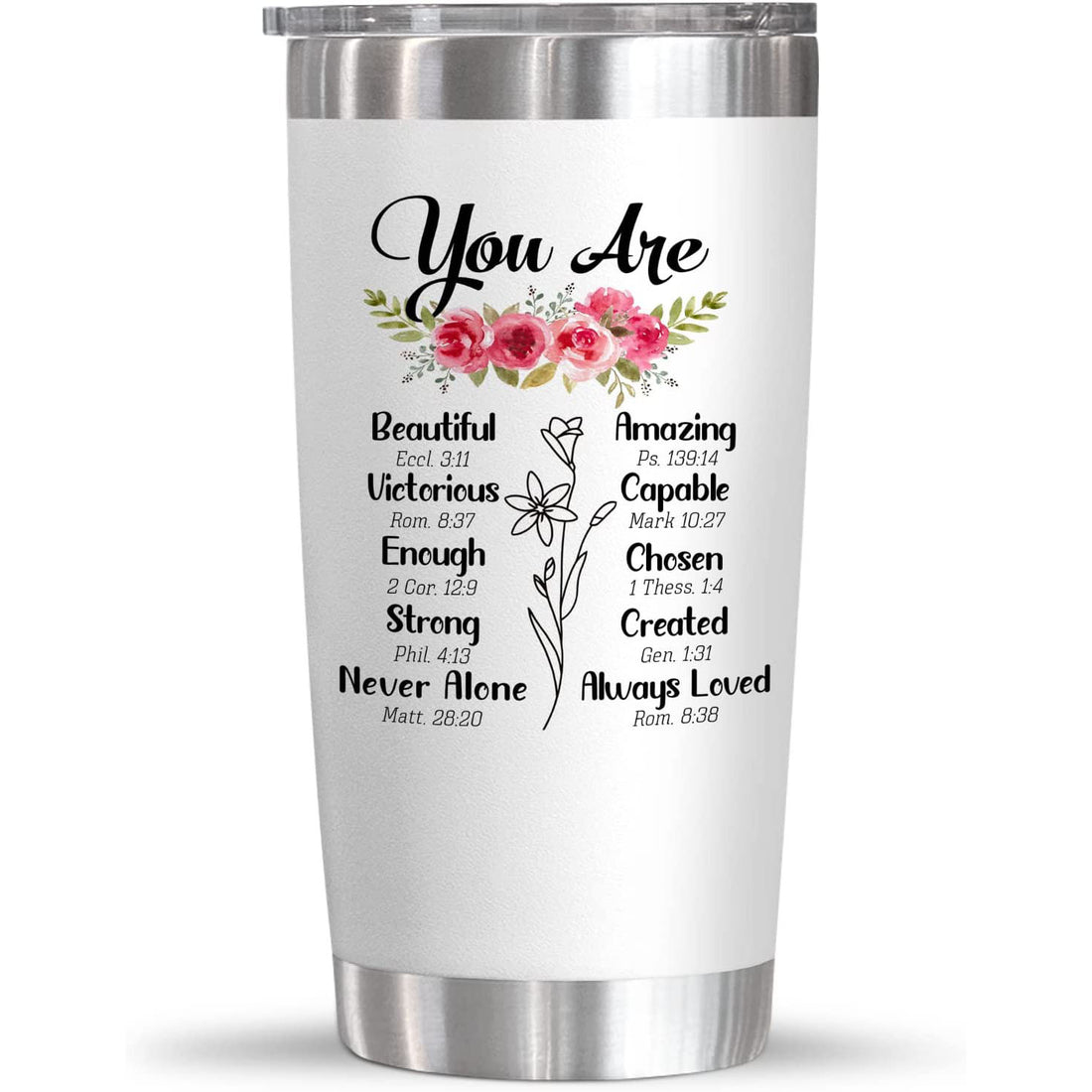Gift for Christian Women Inspirational Birthday Tumbler Gifts for Women Faith  Based Gifts Religious Gifts for Woman, Friends, Daughter, Sister, Coworker  - 20 oz Stainless Steel Tumbler 