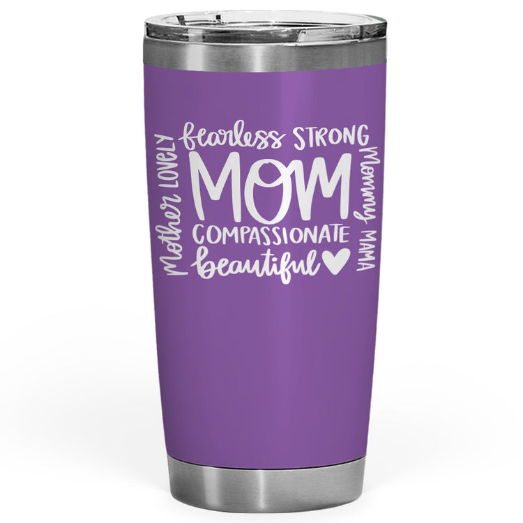 TEEZWONDER 20 Oz Stainless Steel Tumbler Drinkwater Flask Gifts For Mom, Birthday, Christmas, Mothers Day Gifts For Mom, Women, Grandma, Mother,Purple Present For Mom, Mom Gifts Idea, Mom To Be, Pregnant Mom Gifts
