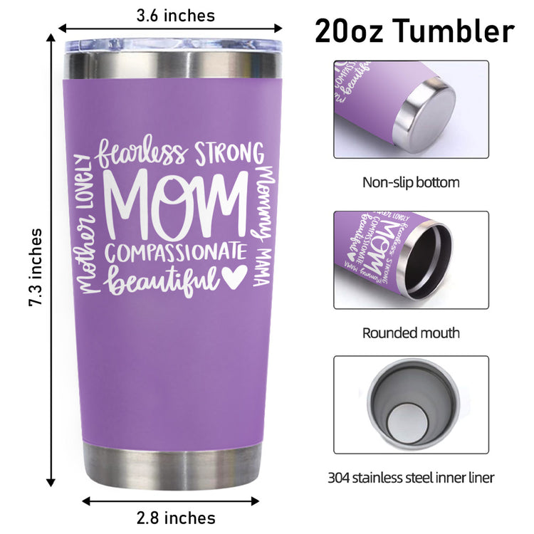 Mom Mama Mommy 20oz Tumbler Purple