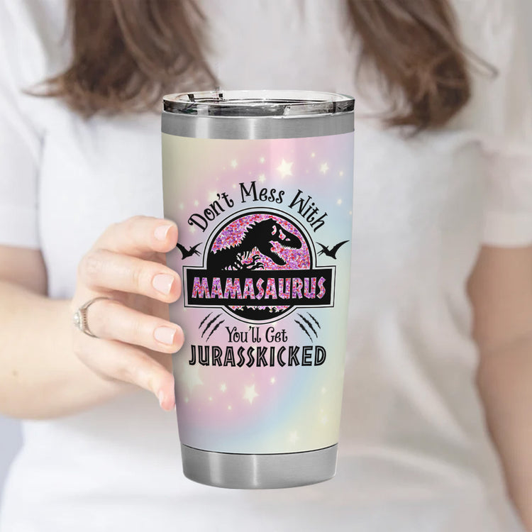 TEEZWONDER Gifts For Mom From Daughter, Son, Grandma, Mother In Law, Step Mom, Bonus Mom, Birthday, Christmas, Mothers Day Gifts, Mom To Be, New Mom Gifts, Mamasaurus 20 Oz Stainless Steel Tumbler