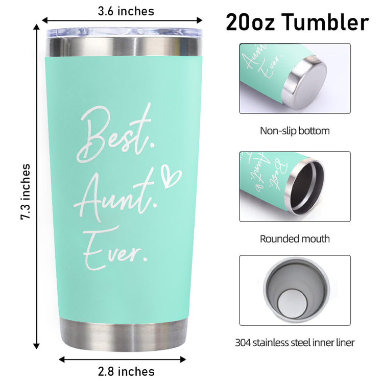 TEEZWONDER Gifts For Aunt, Women, Sister Birthday Gifts From Sister, Christmas, Thanksgiving, Mothers Day Gifts, Aunt Gifts For Women, Auntie Gifts From Niece And Nephew, 20oz Stainless Steel Tumbler