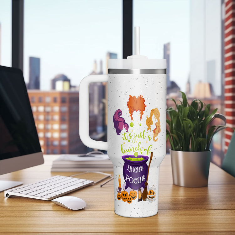 Three Witches Halloween It's Just A Bunch Of Hocus Pocus Witches 40oz Tumbler 5D Printed