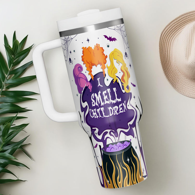 Three Witches Halloween I Smell Children Halloween Hocus Pocus Come We Fly Witches Halloween 40oz Tumbler 5D Printed