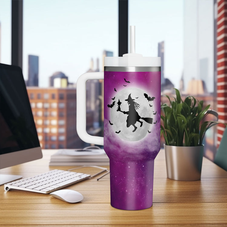 Halloween Witch Haunted House Spooky Vibes 40oz Tumbler 5D Printed